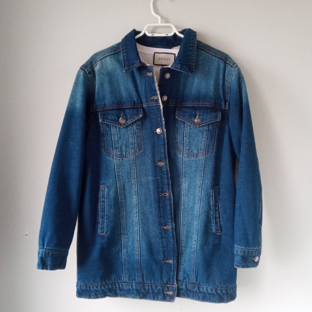Suko jeans sherpa lined ombre denim jacket/coat size medium